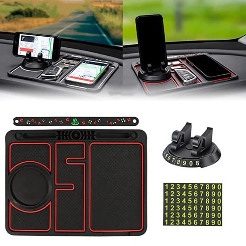 Tumecos Car Non-Slip Mat for Car Dashboard,Dashboard Mat for Car Dashboard Accessories,Dash Cell Phone Mount,Anti-Slip Pat Can Hold Cell Phone, Keys, Sunglasses - style: Style D