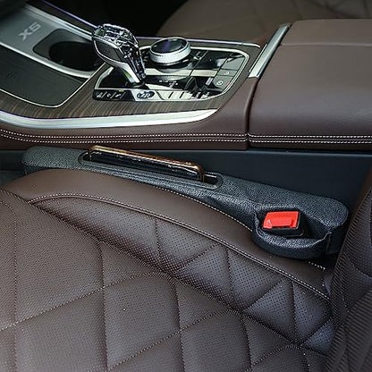 2 Pack Car Seat Gap Filler Organizer for Driver Side and Passenger Side Auto Center Console Side Filler Filler for Car Front Seat (Black 2 pcs) - color: Black- 2 pcs