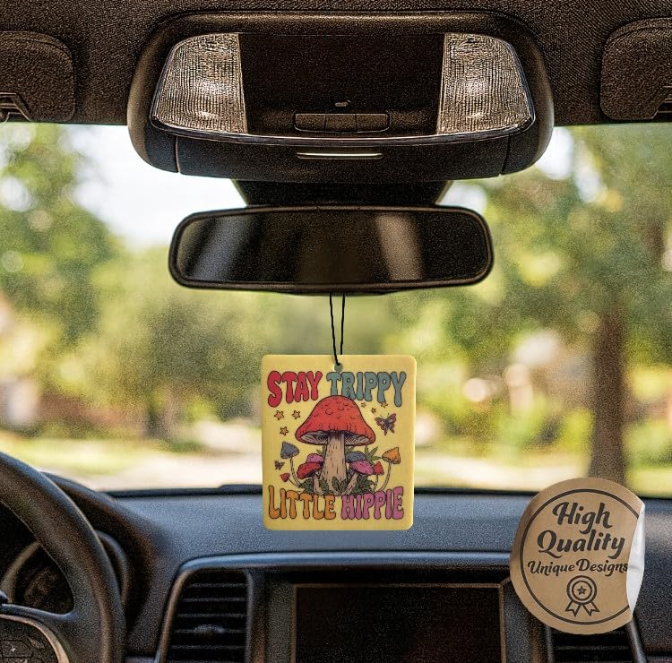 Funny Naughty Unique Car Air Fresheners Scented With Premium Oils By Fresh Fresheners (Stay Trippy Lil Hippie) - color: Stay Trippy Lil Hippie