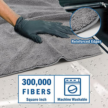 HOMEXCEL Professional Large Microfiber Car Drying Towels 2 Pack, Lint Free, Scratch Free, Highly Absorbent Drying Towel for Cars, SUVs, RVs, Trucks, and Boats,31" x 24",Grey - color: Grey