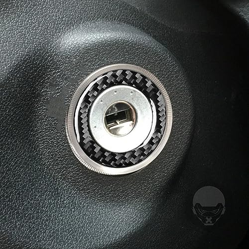 NVCNX Real Premium Carbon Fiber Car Ignition Keyhole Ring Cover Compatible with Toyota RAV4 2013 2014 2015 2016 2017 2018 XLE LE Limited SE Adventure Platinum Hybrid Interior Trim Accessories Black - color: Ignition Keyhole Ring