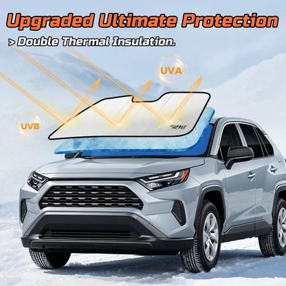 Windshield Sun Shade Compatible for 2021-2025 GMC Yukon Silver Reflective Foldable Front Sun Visor Sunshade Protector with Storage Bag Keep Interior Cool - size: 2021-2025-GMC-Yukon