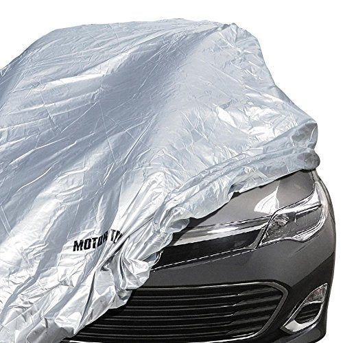 Motor Trend All Season WeatherWear 1-Poly Layer Snow proof, Water Resistant Car Cover Size XL1 - Fits up to 210" - CC-544+LOCK , Silver - size: X-Large
