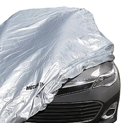 Motor Trend All Season WeatherWear 1-Poly Layer Snow proof, Water Resistant Car Cover Size XL1 - Fits up to 210" - CC-544+LOCK , Silver - size: X-Large