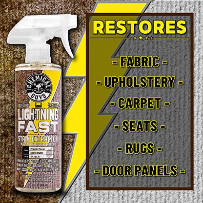 Chemical Guys Lightning Fast Carpet and Upholstery Stain Extractor - Chemical Guys Carpet Cleaner, Great for Fabric, Upholstery, Cars, Home, Office, Furniture, and More, Fresh Scent - 16 oz - size: 16 Fl Oz (Pack of 1)