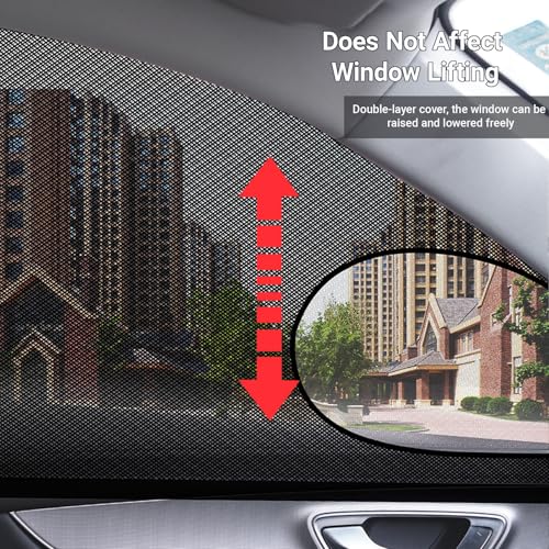 Car Window Sun Shade Cover, 4 PCS Breathable Mesh Car All Side Window Sunshade, Mosquito Net Curtain, Reduce Sun Rays, Sun Glare, Privacy Protection, Cover Full Window Suitable for Most SUV - size: 4 Pcs #Suv Style