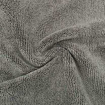 POLYTE Microfiber Cleaning Towel (16x24, 6 Pack, Professional, Blue,Camel,Gray)