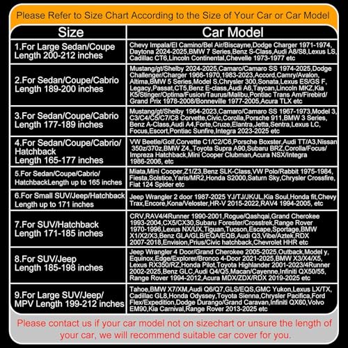 Full Enclosed Car Covers Universal Fit VW Beetle/Golf,Porsche Boxster,350z/370z,Audi TT/A3,BMW Z4,Supra A90/Integra,BRZ,Mini Cooper Clubman Sedan/Coupe/Cabrio/Hatchback Length 165-177 inches - size: 4.For Sedan/Coupe/Hatchback Length 165-177 inches