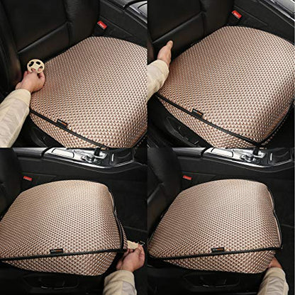 Auto Newer Breathable Universal Four Seasons Car Seat Covers, Luxury Car Seat Cushion，Protectors for Front Seat Bottoms,Compatible with 95% Vehicles， Fit for Cars Truck SUV (Gold Beige,2PCS) - color: Gold Beige-2PCS