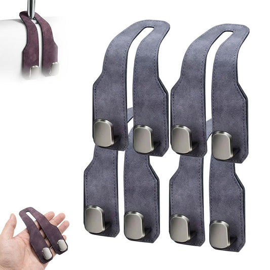 Car Seat Back Storage Hook, 2026 New Car Seat Headrest Hook for Purses and Bags, Leather Car Seat Back Storage Hooks, Car Seat Hangers Organization Accessories (Grey 4pcs) - color: Grey 4pcs