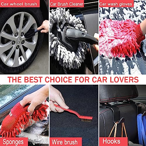 LIANXIN Car Wash Kit Car Wash Cleaning Kit with Car Wash Foam Gun Microfiber Sponge and Towels Tire Brush Built, Car Foam Gun, Car Cleaning Tool - size: Large