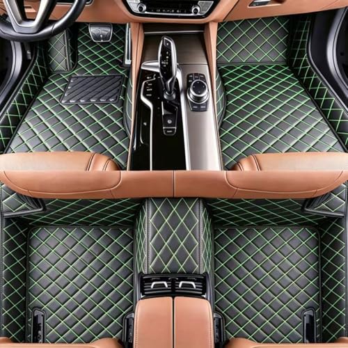 Custom Personalized Floor Mats for Cars, Luxury Full Coverage All Weather Car Mats, Anti-Slip Car Mat Set, Customize Floor Mat for 99% of Sedan, Trucks SUV (Black Green) - color: Black green