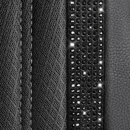 CAR PASS Memory Foam 3D Mesh Bling Diamond Car Seat Cover Full Set Breathable Soft Sponge Universal Shining Glitter Sparkly Crystal Armrest Fit Automotive Truck SUV Cute Women Girl, Black Rhinestone - color: Black Mesh 5, size: Full Set