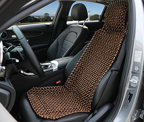 Natural Wood Beaded Seat Cover Massaging Cooling Cushion for Car Truck. Keeps The Back from Getting Sweaty While Driving. Makes Driving More Bearable and Less Painful On Long Trips - size: Everyday Vechicles (Pickup, Suv, Sedan, Mpv)