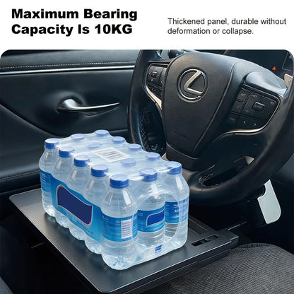 Extra Large Steering Wheel Tray for Car (26") – Adjustable Car Desk, Car Laptop Desk, Steering Wheel Desk Tray, Car Food Tray, Auto Travel Table with Expandable Side Panels for Eating, Working, Laptop