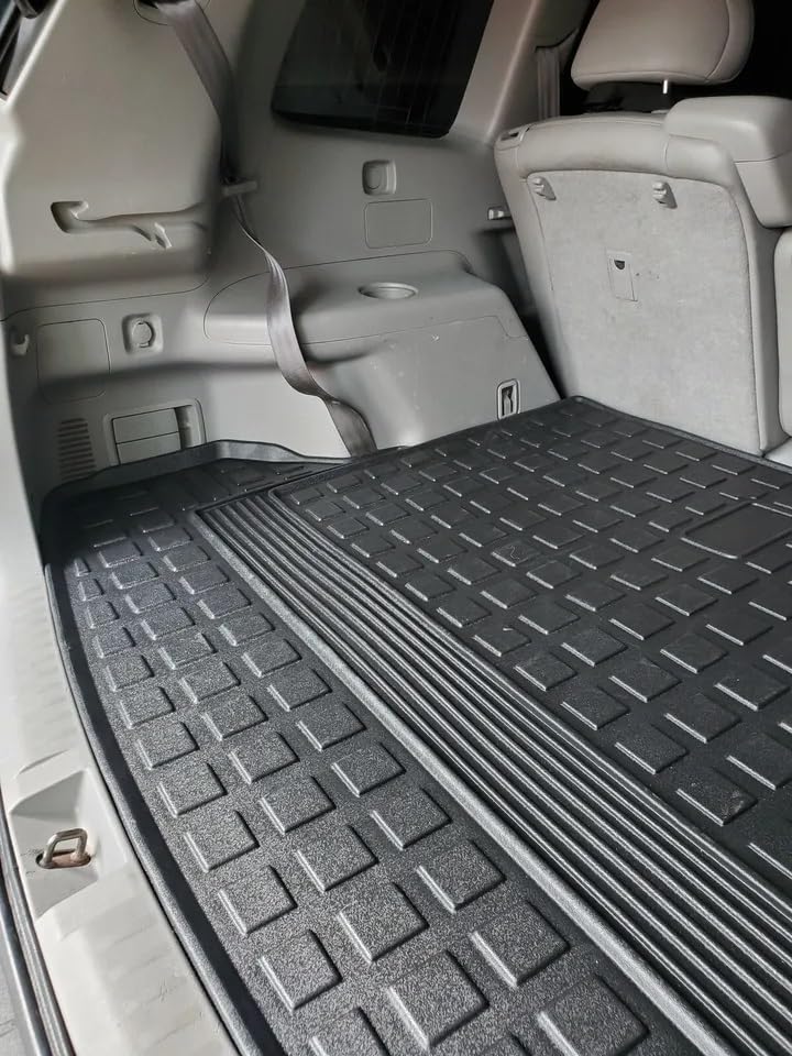 Floor Cargo Trunk Liner for Toyota Highlander 2008-2013 – All-Season Weather-Resistant Liner with Raised Lip–Non-Slip Car Tray Mat Pad Boot–3D Shaped Laser Measured Premium Custom Fit
