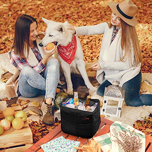 Creathing Car Trash Can Foldable, Waterproof | Organizer Bag or Garbage Can for Console/Seat (Medium, Black), 2 Gallons