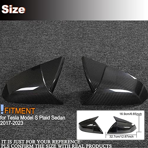 MCARCAR KIT Dry Carbon Fiber Mirror Cover Caps for Tesla Model S 2021-2023 Add-on Side Rearview Mirror Caps Car Exterior Accessories Factory Outlet