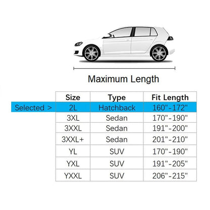 Car Cover Fit for 160-172 inches Length Hatchback Waterproof All Weather Outdoor Full Cover Rain Sun UV Protection Driver Side Door Zipper Dirtproof Scratch Resistant Breathable Dustproof - size: 2L:Fit 160-172 inches Hatchback