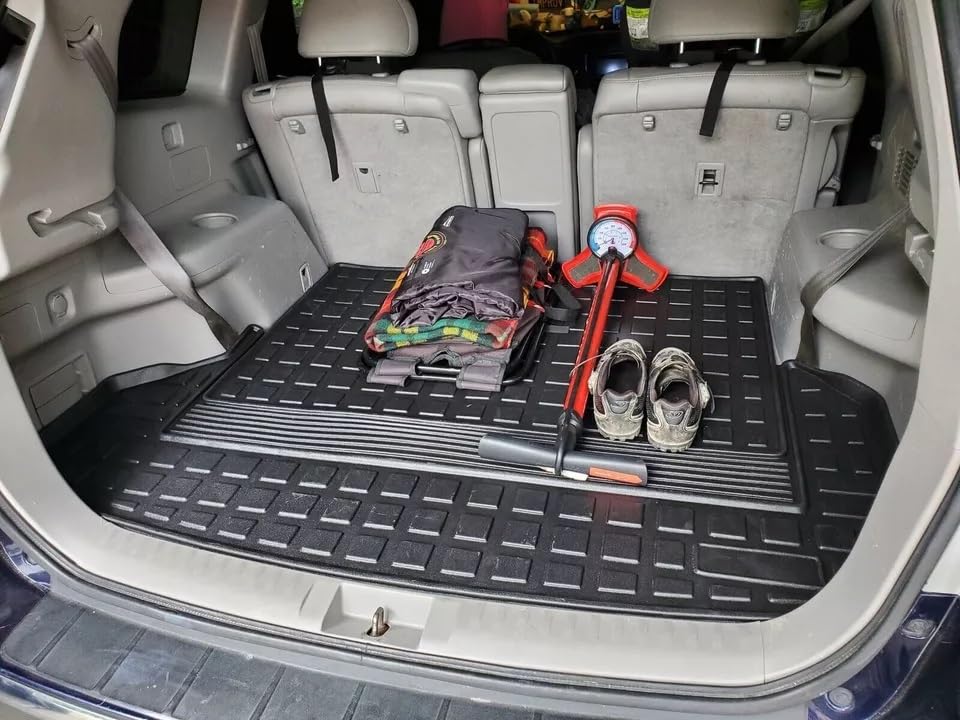 Floor Cargo Trunk Liner for Toyota Highlander 2008-2013 – All-Season Weather-Resistant Liner with Raised Lip–Non-Slip Car Tray Mat Pad Boot–3D Shaped Laser Measured Premium Custom Fit