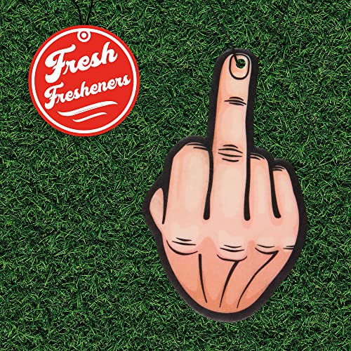 12 Pack Middle Finger Funnny Naughty Car Air Freshener Scented With Premium Oils By Fresh Fresheners (12 Pack) (Middle Finger) - color: Middle Finger