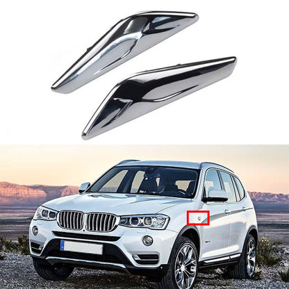 New 2 PCS Front Fender Chrome Finisher Trim Right Left Side Fit For X3 F25 X4 F26 2013-2017 Replaces 51117338570 51117338569