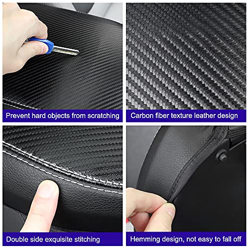 INTGET Center Console Armrest Cover for Toyota RAV4/RAV-4 Accessories 2025 2024 2023 2022 2021 2020 2019 Leather Middle Console Arm Rest Lid Cover Elbow Pad Protector(Carbon Fiber Texture) - color: black with carbon fiber texture