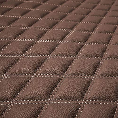 FH Group F16501 Deluxe Heavy-Duty Faux Leather Diamond Pattern Multi-Purpose Cargo Liner Size: 46”, Brown Color w. Gift- Universal Fit for Trucks, SUVs, and Vans
