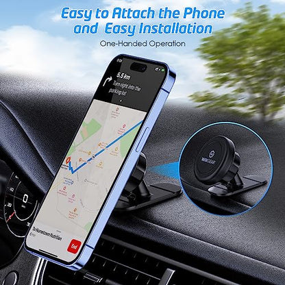 WixGear Magnetic Car Mount [2-Pack] - Universal Stick-On Dashboard Magnetic Phone Holder for Car, Strong Magnet Mount for Cell Phones & Mini Tablets with Swift-Snap Technology