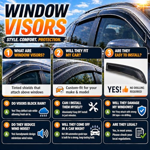 2024-2026 Tape-On Side Window Deflector Visors for Subaru Crosstrek & for Subaru Impreza Smoke Tinted Rain Guards Base Premium Sport Limited RS 2025 - size: For Subaru Crosstrek 2024-2026