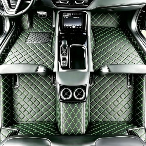 Customize Floor mats for car fit 99% Sedans SUV Sports,Custom Automotive Floor mat Fit Truck, All Weather Men Women Car Protection Pads Non-Slip auto Floor Liners (Black Green) - color: Black green