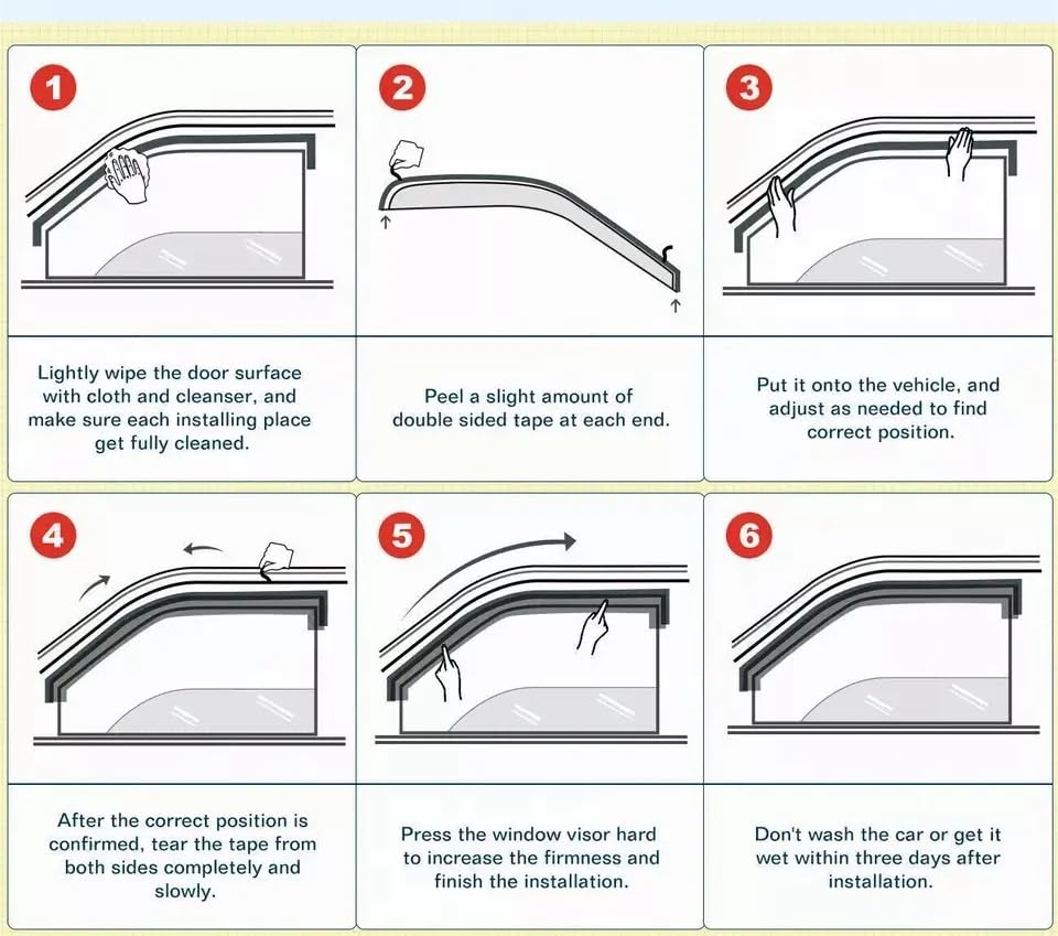 in-Channel Rain Guards 4-Piece Compatible with 2011-2019 Ford Explorer Window Visors Side Window Deflectors Shield Shade - size: 2011-2019 Ford Explorer