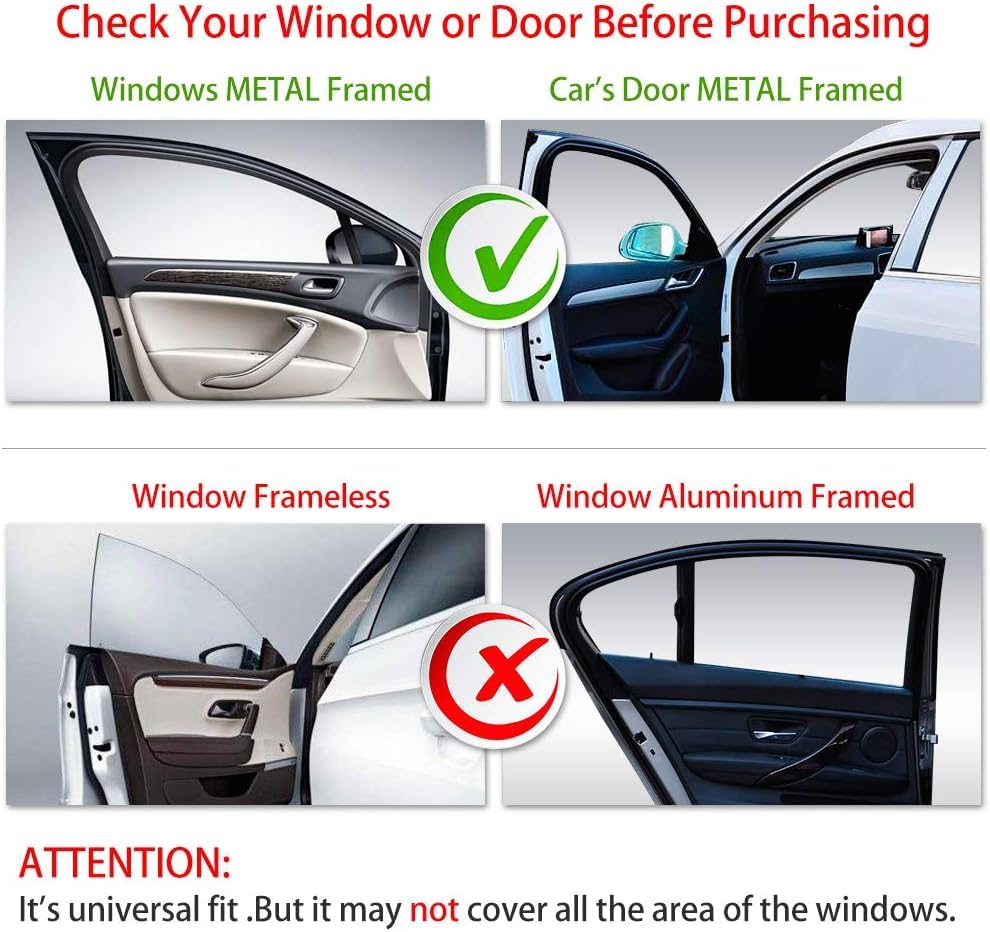 Aokway Car Side Window Sunshades, Driver Car Window Screen Mesh, Universal Fit for Camping and UV Protection (Black, Front Side 2pcs) - color: black, size: Front Side 2pcs