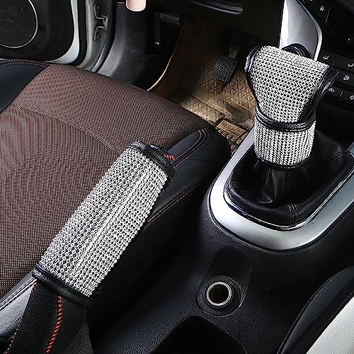 Bling Auto Gear Shift Knob Cover,Auto Shift Gear Cover with Crystal Glitter Bling Rhinestones,Car Knob Gear Stick Protector (Big White Diamond - size: Gear Shift （big White Diamond）