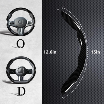 Carbon Fiber Steering Wheel Covers 3 Piece Clip on Steering Wheel Cover (Black) - color: Black