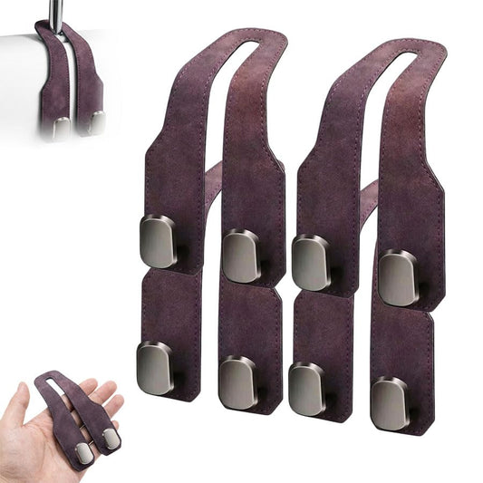 Car Seat Back Storage Hook, 2026 New Car Seat Headrest Hook for Purses and Bags, Leather Car Seat Back Storage Hooks, Car Seat Hangers Organization Accessories (Brown 4pcs) - color: Brown 4pcs