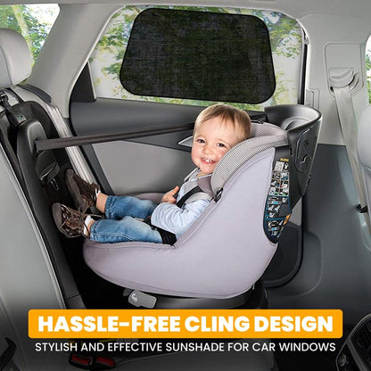 EcoNour Car Side Window Shades for Baby | 4 Pack - Car Window Sun Blocker Shades for Kids | Foldable Cling Window Cover Protects UV & Heat Glare | Window Shade for Privacy | Medium (21"x12") - size: Medium Plus - 4 Pack