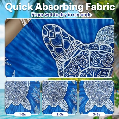 2 Pack Car Seat Towel Covers, Sweat-Proof Microfiber Seat Protectors for Gym, Running, Beach & Workout, Breathable Quick-Dry, Machine Washable, Blue Sea Turtle Print, Universal Fit - color: Blue Sea Turtle