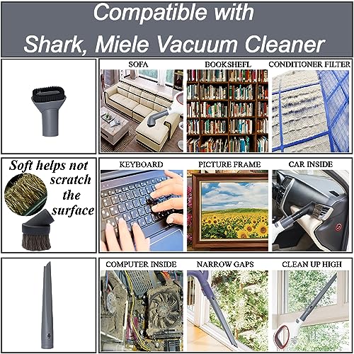 For Shark Vacuum Cleaner Accessories Replacement Kit | Household Cleaning Set with Crevice Tool, Dust Brushes & Vacuum Hose Adapters | 35MM Vacuum Attachments & Brushes - style: Replacement Attachment Kit
