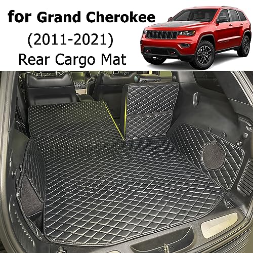 for 2011-2021 Jeep Grand Cherokee Trunk Mat and Rear Backrest Mat Cargo Liners All Weather Anti-Slip