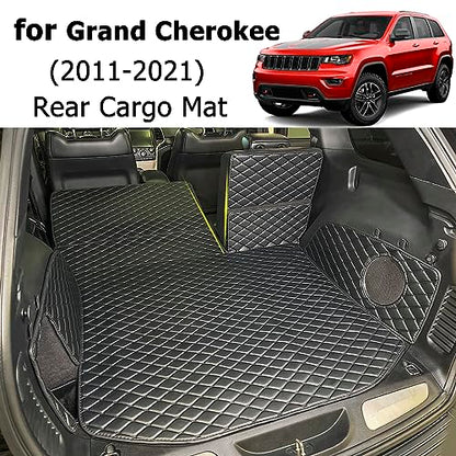 for 2011-2021 Jeep Grand Cherokee Trunk Mat and Rear Backrest Mat Cargo Liners All Weather Anti-Slip
