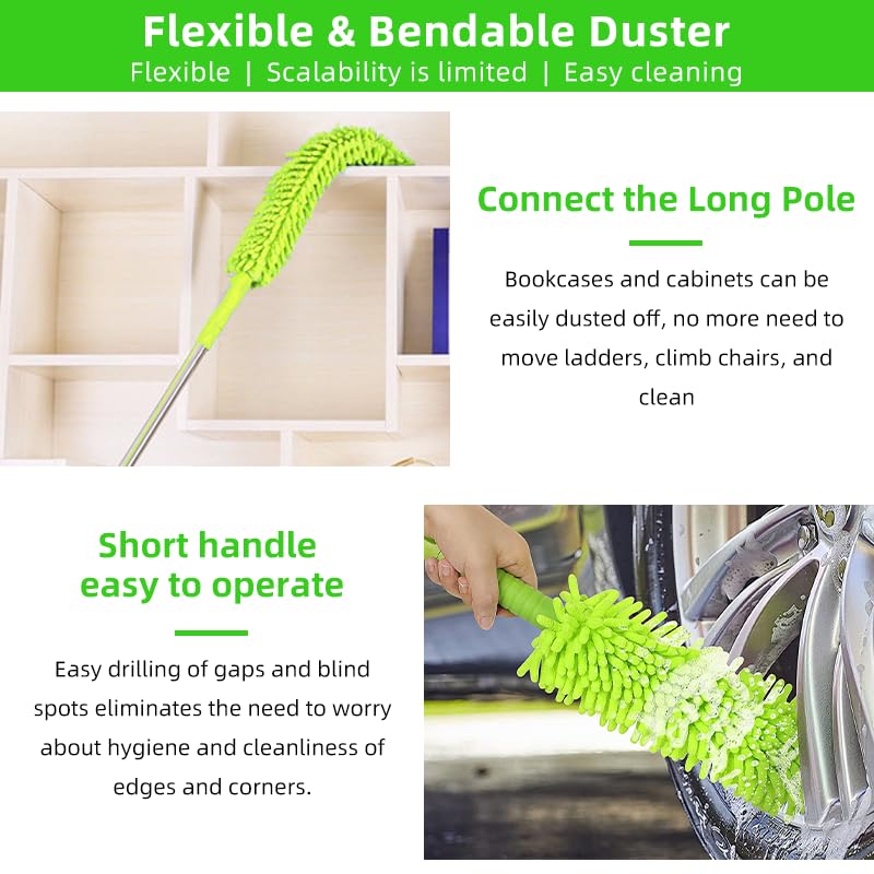 62" Car Wash Brush with Long Handle, Chenille Microfiber Car Wash Mop Mitt, Wheel Brush, Windshield Window Squeegee, Microfiber Towel, Gloves, Car Cleaning Brush Kit Supplies for Car,Truck,SUV,RV,Boat - size: 12 Pack