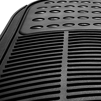FH Group Automotive Floor Mats Climaproof for All Weather Protection Universal Fit Trimmable Heavy Duty fits Most Cars, SUVs, and Trucks, 2pc Front Set Solid Black - color: Black, style: Front Set