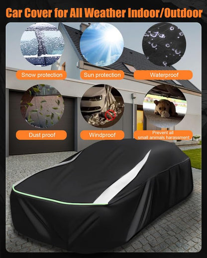 Full Enclosed Car Covers Universal Fit VW Beetle/Golf,Porsche Boxster,350z/370z,Audi TT/A3,BMW Z4,Supra A90/Integra,BRZ,Mini Cooper Clubman Sedan/Coupe/Cabrio/Hatchback Length 165-177 inches - size: 4.For Sedan/Coupe/Hatchback Length 165-177 inches