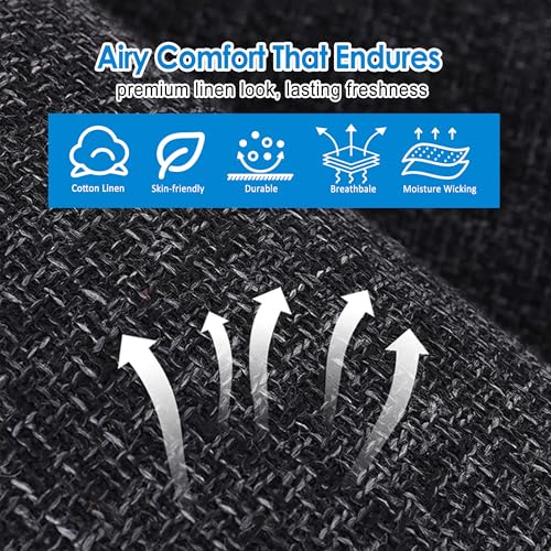 Front Car Seat Cover - Breathable Bottom Seat Cover, Linen Seat Pad Non-Slip Car Seat Protector, Universal Summer Seat Cushion for Car, Sedan, SUV, Truck and Van Office Home (Black)