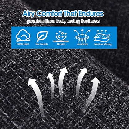 Front Car Seat Cover - Breathable Bottom Seat Cover, Linen Seat Pad Non-Slip Car Seat Protector, Universal Summer Seat Cushion for Car, Sedan, SUV, Truck and Van Office Home (Black)