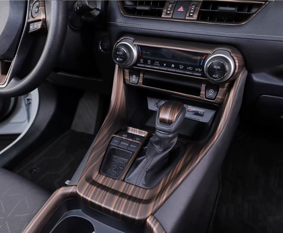 ERIDANUS Auto Accessories Fit for RAV4 2024 2023 2022 2021 2020 2019 Dashboard Ac Switch Panel Button Cover Frame Trim (Peach Wood Style) ABS 1 PC - color: Peach Wood Style
