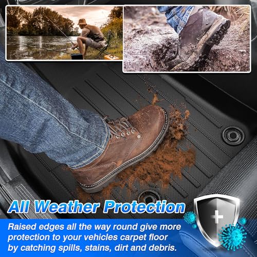 Grand Cherokee Floor Mats - Car Mats for Jeep Grand Cherokee 5-Seater 2022-2025(Include 4xe, Not WK or L), All Weather Floor Mats and Cargo Liner for Grand Cherokee Accessories, Heavy Duty Rubber Mats - size: 2)Jeep Grand Cherokee【22-25】Full set
