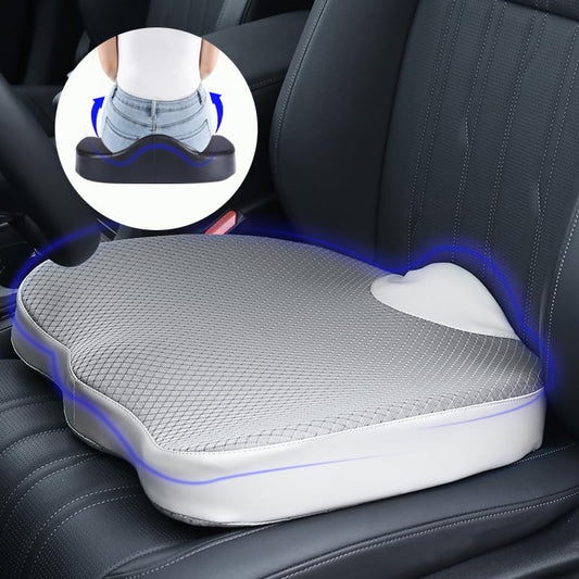 Decompression Cushion, Comfort Memory Foam Seat Cushion for Car Seat Drivers, Tailbone (Coccyx) Pain Relief Cushion, Office Chair Cushion (Gray) - color: Gray