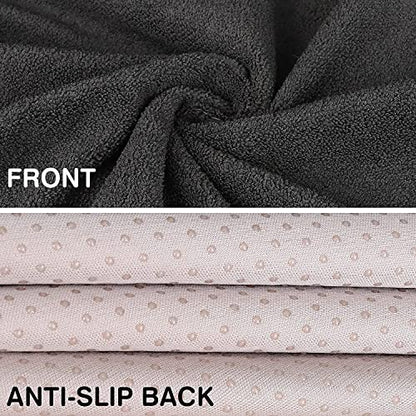 Leader Accessories 2pcs Waterproof Towel Front Seat Covers Black Non-Slip Bucket Seat Dog & Kid Auto Protector - color: Towel Black 2pcs